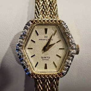 Vintage Hamilton Swiss Quartz ladies watch with Diamond accents